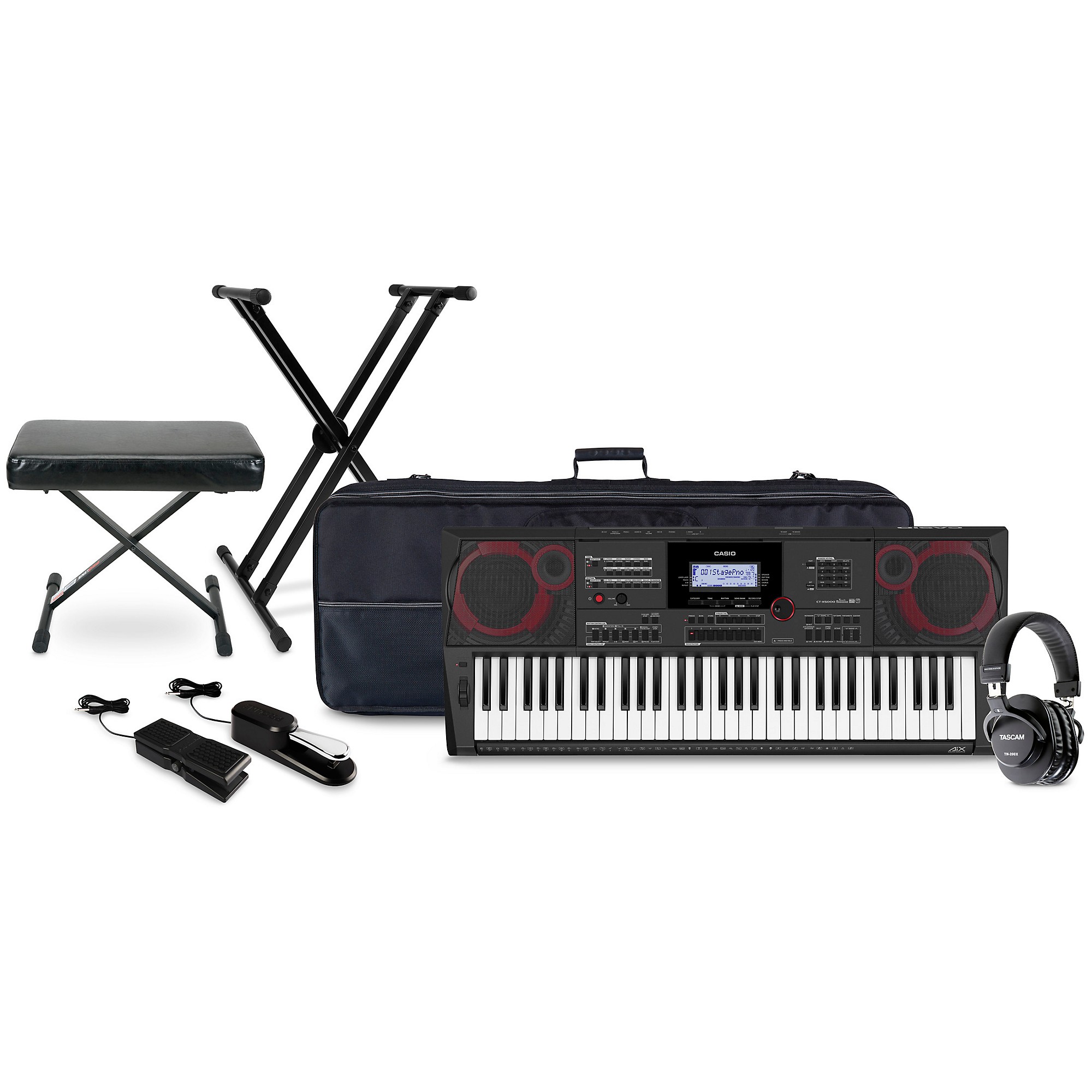 Casio CT-X5000 61-Key Portable Arranger Keyboard With TASCAM TH