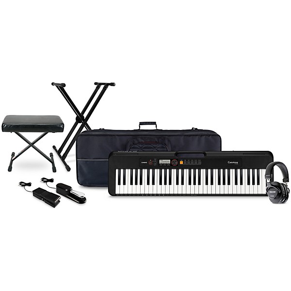 Casio CT-S200 61-key Portable Arranger Keyboard with Tascam TH-200X Studio Headphone Package (Pedals/Bench/Stand/Bag Inclu...