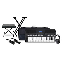 Yamaha PSRSX600 61-key Arranger Workstation with Tascam TH-200X Studio Headphone Package (Pedals/Bench/Stand/Bag Included)