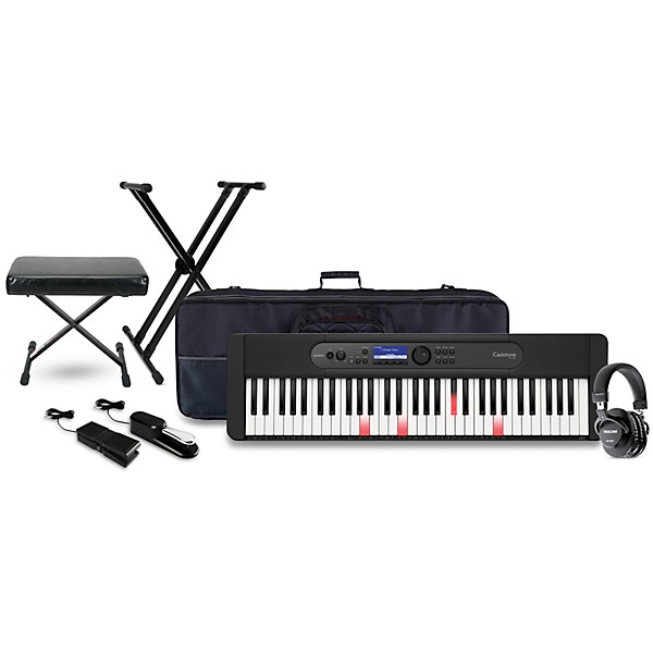 Casio LK-S450 61-key Arranger Keyboard with Tascam TH-200X Studio Headphone Package (Pedals/Bench/Stand/Bag Included)
