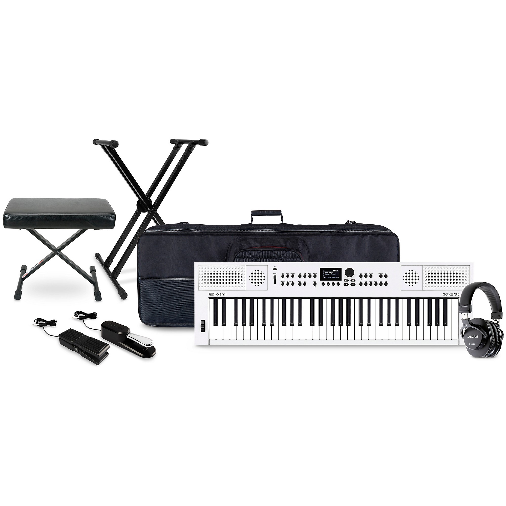 Roland GO:KEYS Keyboard Package With TASCAM TH-200X Studio