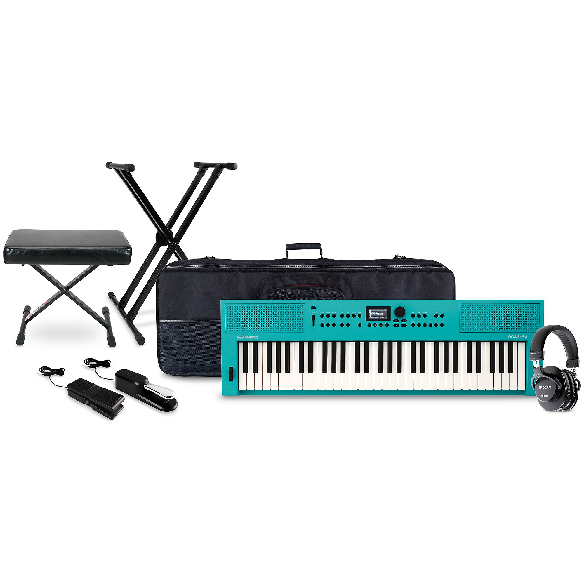 Roland GO:KEYS Keyboard Package With TASCAM TH-200X Studio
