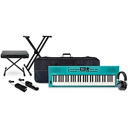 Roland GO:KEYS Keyboard Package With TASCAM TH-200X Studio Headphones and Accessories - Turquoise