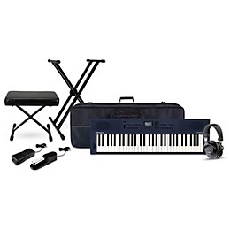 Roland GO:KEYS Keyboard Package With TASCAM TH-200X Studio Headphones and Accessories - Midnight Blue