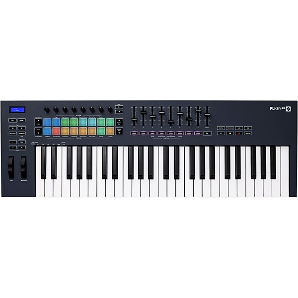 Novation FLkey Keyboard Controller with Focusrite 2i2 USB Audio Interface and Adam Audio D3V 3-inch Studio Monitor Pair Pa...