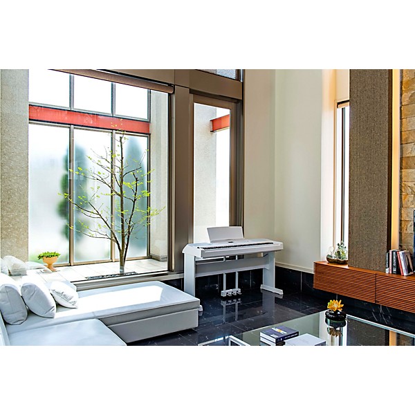 Yamaha DGX-670 88-Key Portable Grand Piano White With Matching Stand and Bench