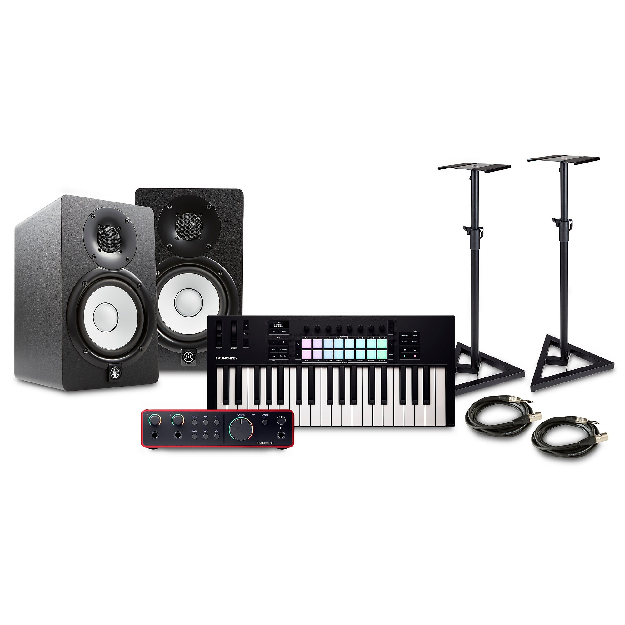 Novation Launchkey MK4 Keyboard Controller With Focusrite 2i2 USB