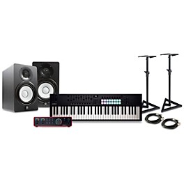 Novation Launchkey MK4 Keyboard Controller with Focusrite 2i2 USB Audio Interface and Yamaha HS5 5" Studio Monitor Pair Pa...