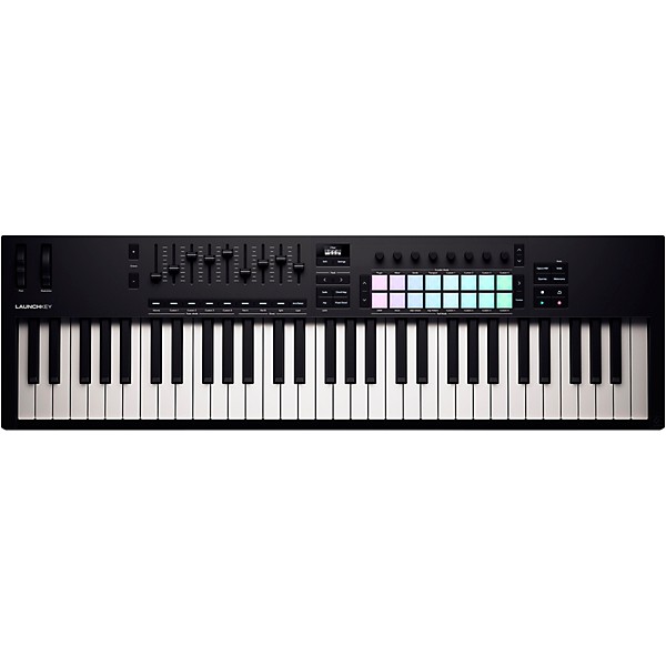 Novation Launchkey MK4 Keyboard Controller with Focusrite 2i2 USB Audio Interface and Yamaha HS5 5" Studio Monitor Pair Pa...