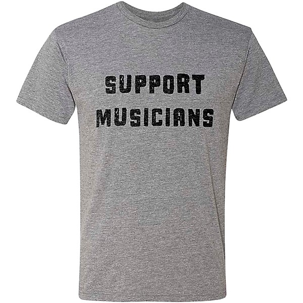 Guitar Center Support Musicians Unisex Heather Grey T Shirt XX Large Grey