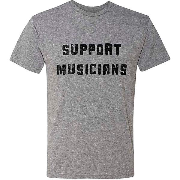 Guitar Center Support Musicians Unisex Heather Grey T Shirt Small Grey