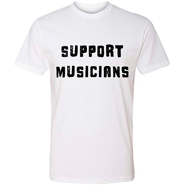 Guitar Center Support Musicians Unisex White T Shirt Medium White
