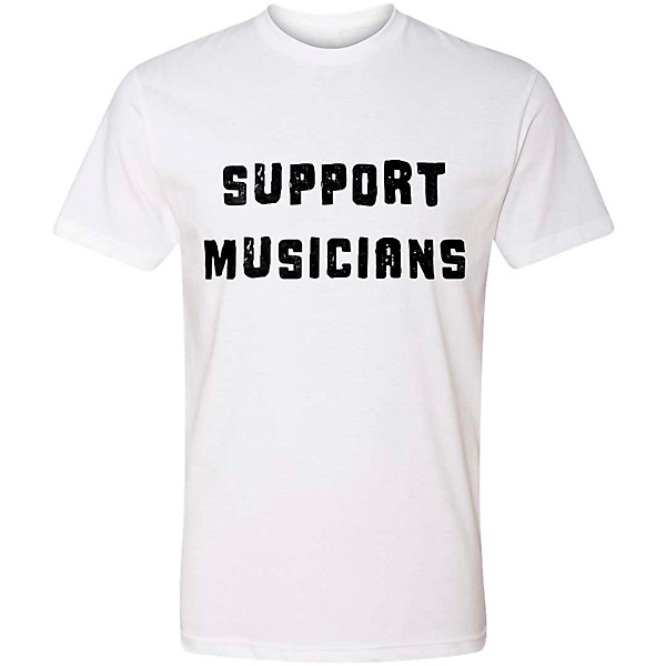 Guitar Center Support Musicians Unisex White T Shirt Large White