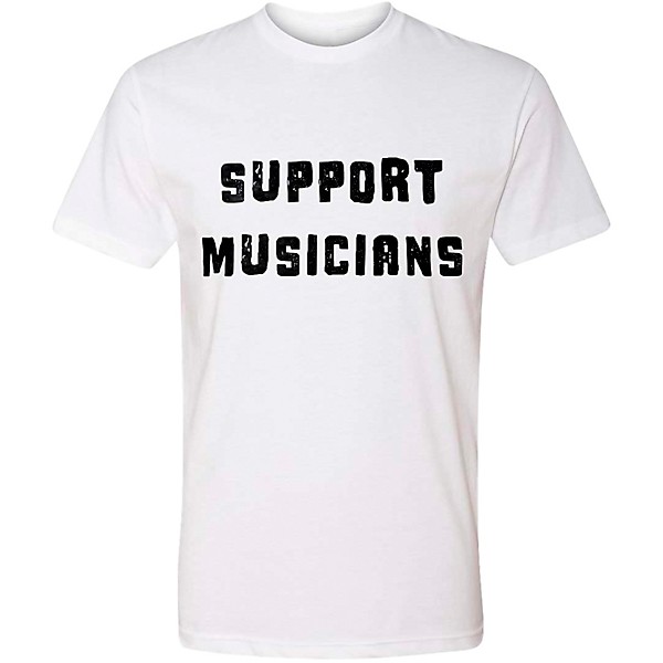 Guitar Center Support Musicians Unisex White T Shirt XX Large White