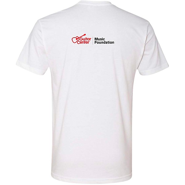 Guitar Center Support Musicians Unisex White T Shirt XX Large White