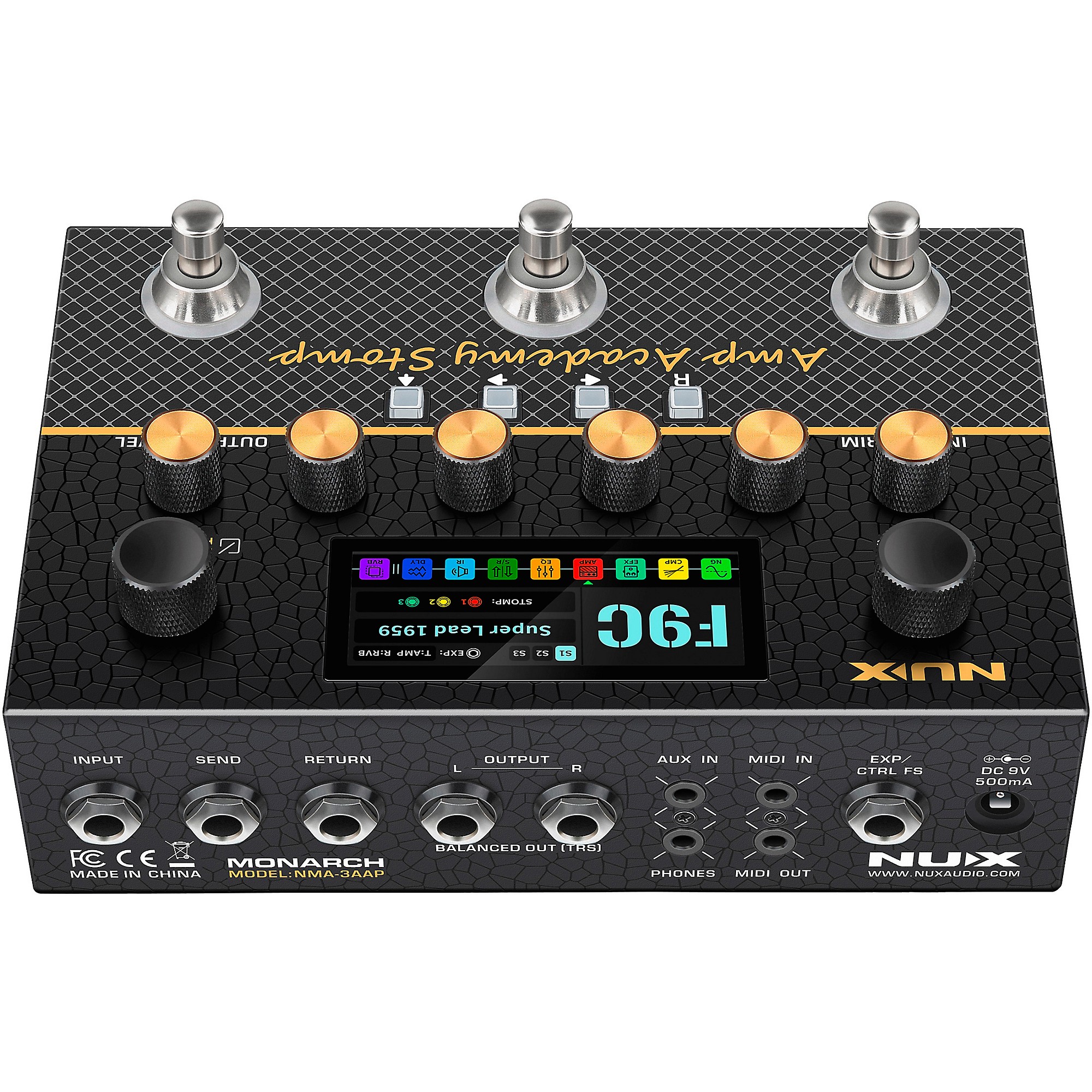 NUX Amp Academy Stomp Compact Modeler and Amp Profile Loader Pedal