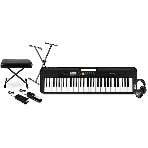 Casio Casiotone CT-S200 61-key Portable Arranger Keyboard with Warm Audio WA-CAB Headphone Package (Pedals/Bench/Stand Inc...