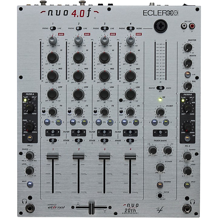 Ecler NUO 4.0F Analogue 4-Channel DJ Mixer Silver | Guitar Center