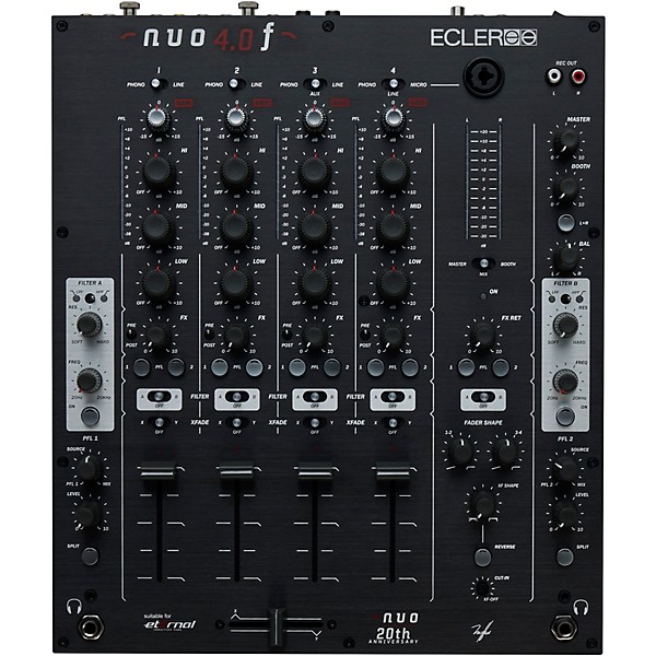 Ecler NUO 4.0F Analogue 4-Channel DJ Mixer Black | Guitar Center