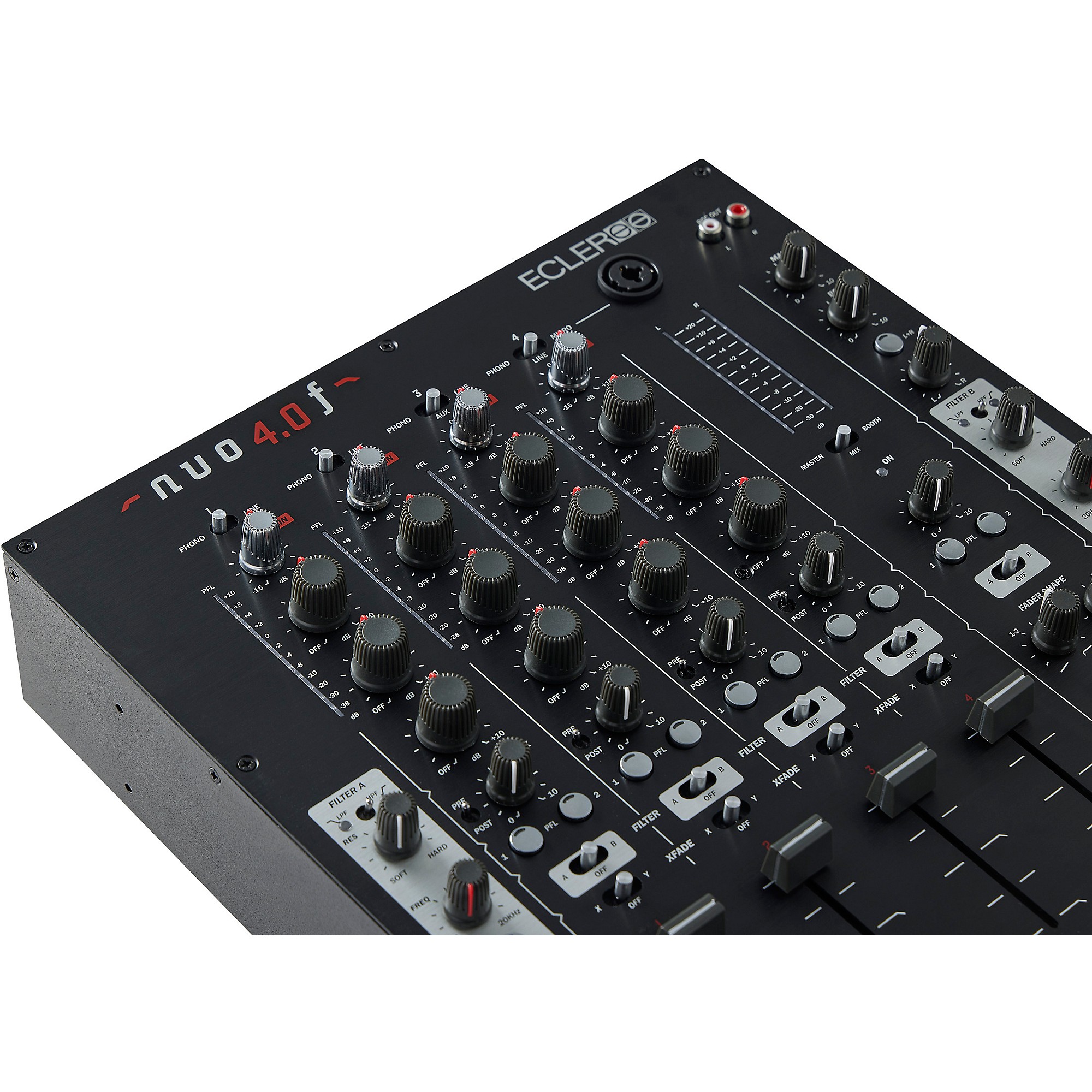 ECLER nuo4 DJミキサー Ecler NUO 4.0F Analogue 4-Channel DJ Mixer Black | Guitar Center