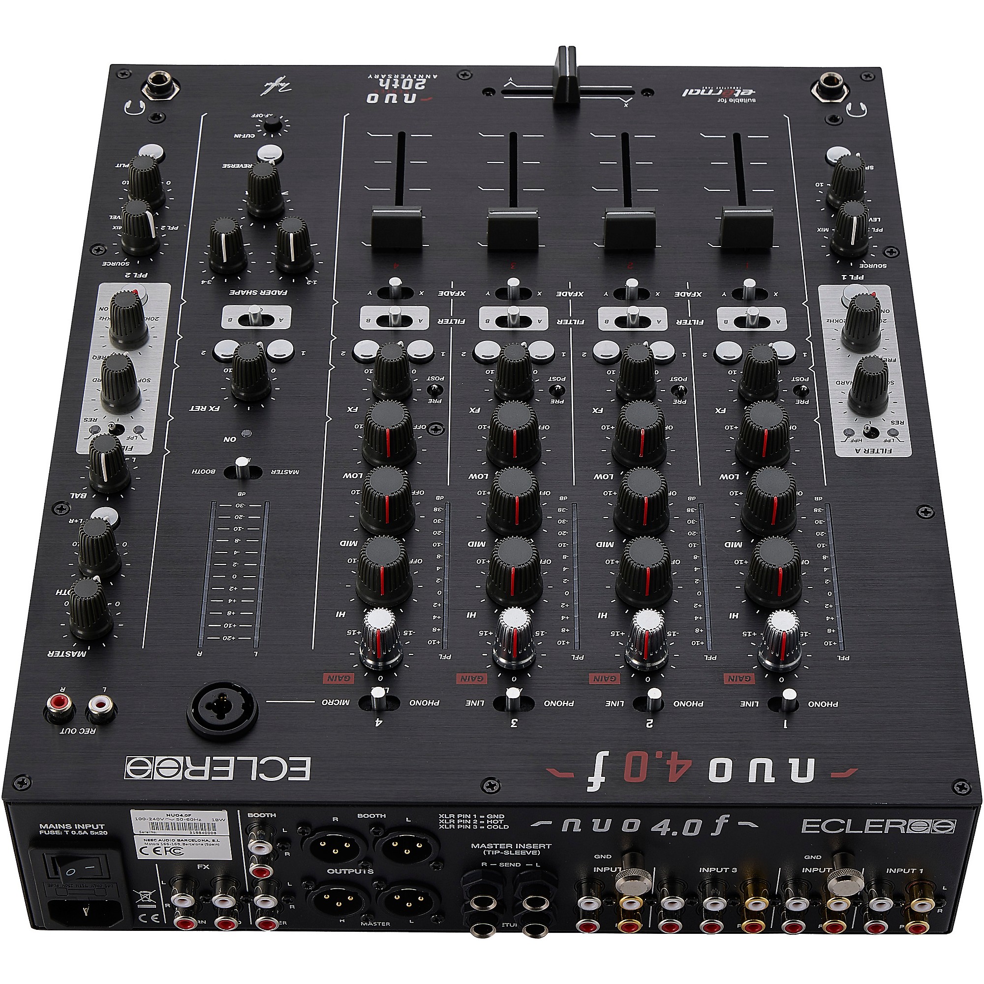 Ecler NUO 4.0F Analogue 4-Channel DJ Mixer Black | Guitar Center