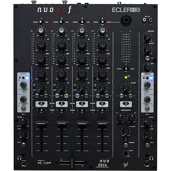 Ecler NUO 4.0F Analogue 4-Channel DJ Mixer Black | Guitar Center