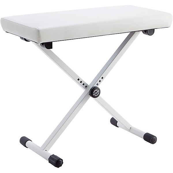 K&M Keyboard Bench With White Leather