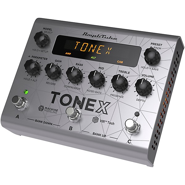 IK Multimedia TONEX Bass Edition Amp Modeler Effects Pedal Aluminum Silver
