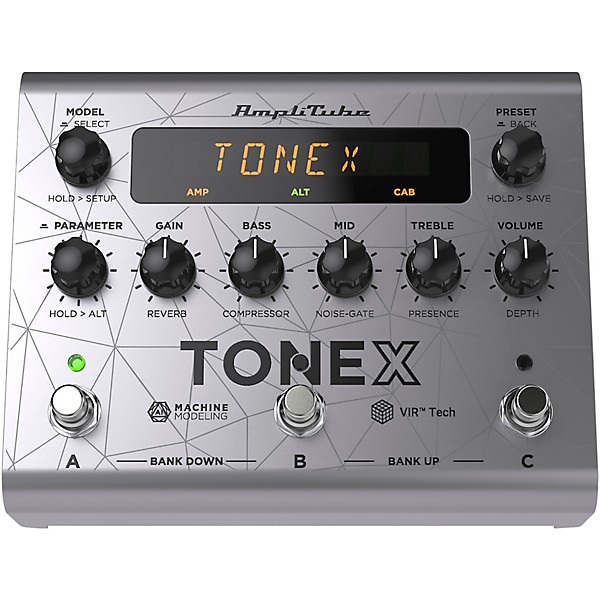 IK Multimedia TONEX Bass Edition Amp Modeler Effects Pedal Aluminum Silver