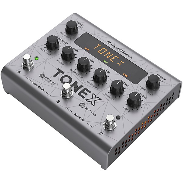 IK Multimedia TONEX Bass Edition Amp Modeler Effects Pedal Aluminum Silver