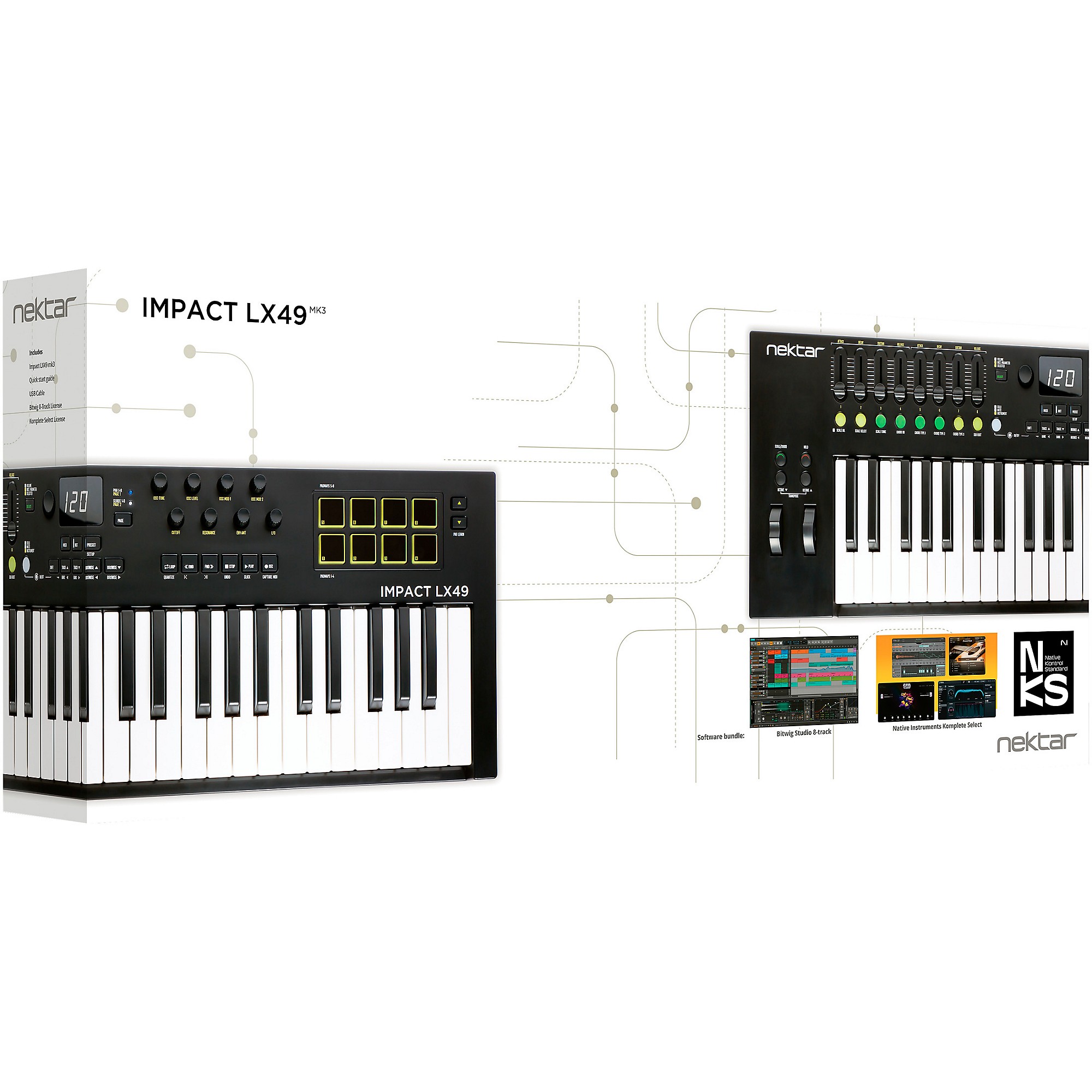 Nektar Impact LX49 mk3 MIDI Controller Black | Guitar Center