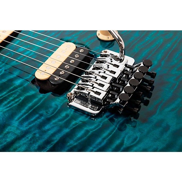 Open Box Ernie Ball Music Man Axis Premium One Piece Electric Guitar - Level 2 Translucent Blue 197881388669