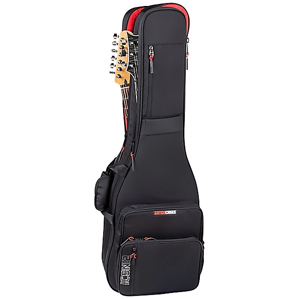 Gator G-ICONTTELEC-BLK Icon Take Two Series Bag (Holds 2 Electric Guitars)
