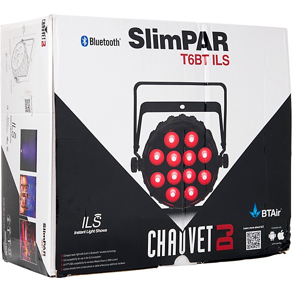 CHAUVET DJ SlimPAR T6 BT ILS Compact RGB LED PAR Wash Light With Bluetooth