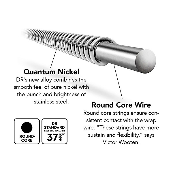 DR Strings Pure Blues PBVW-40 Electric Bass Strings (40-95)