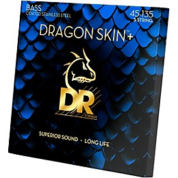 DR Strings Dragon Skin+ Quantum Coated Accurate Core Technology 5-String Electric Bass Strings (45-135)