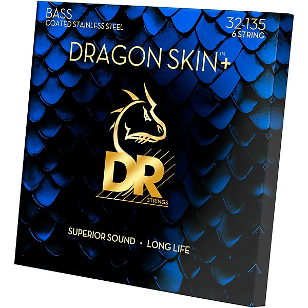 DR Strings Dragon Skin+ Quantum Coated Accurate Core Technology 6-String Electric Bass Strings (32-135)