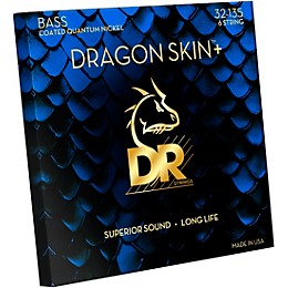 DR Strings Dragon Skin+ Quantum Coated Accurate Core Technology 6-String Electric Bass Strings (32-135)