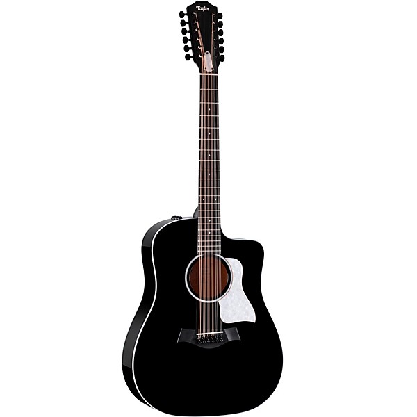 Taylor 250ce Plus Doce Doble 12-String Dreadnought Acoustic-Electric Guitar Black