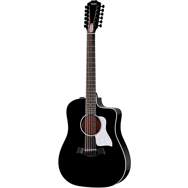 Taylor 250ce Plus Doce Doble 12-String Dreadnought Acoustic-Electric Guitar Black
