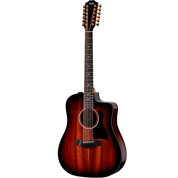 Taylor 260ce-K DLX Doce Doble 12-String Dreadnought Acoustic-Electric Guitar Shaded Edge Burst