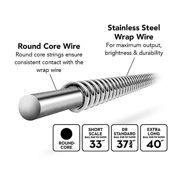 DR Strings Hi-Beam LLR-40 Electric Bass Strings (40-95)