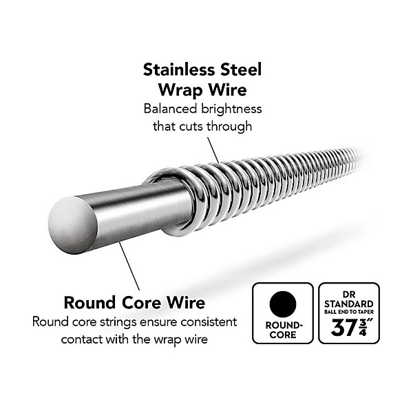 DR Strings Fat-Beam FB5-130 5 String Electric Bass Strings (45-130)