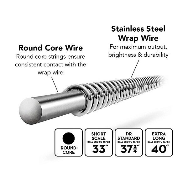 DR Strings Hi-Beam LMR-45 X-Long Scale Electric Bass Strings (45-105)