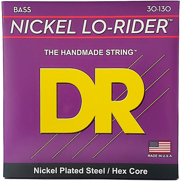 DR Strings Nickel Lo-Rider 6-String Electric Bass Strings (30-130)