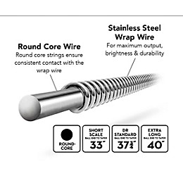 DR Strings Hi-Beam SMR5-45 5-String Short Scale Electric Bass Strings (45-125)