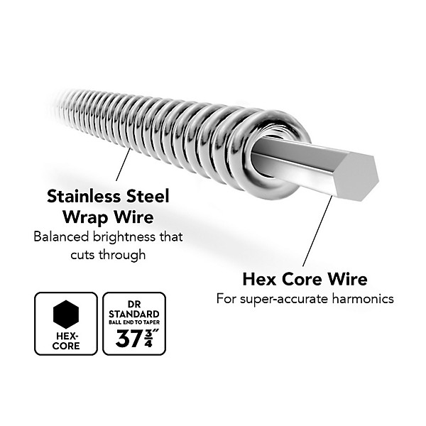 DR Strings Lo-Rider MH6-130 6-String Electric Bass Strings (30-130)