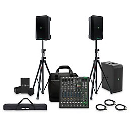 Mackie ThumpSub GO Battery-Powered Portable Subwoofer Bundle with 8" Thump Go Speakers, 10 Channel Mixer, Extra Batteries, Stands, Cables, and Mixer Bag