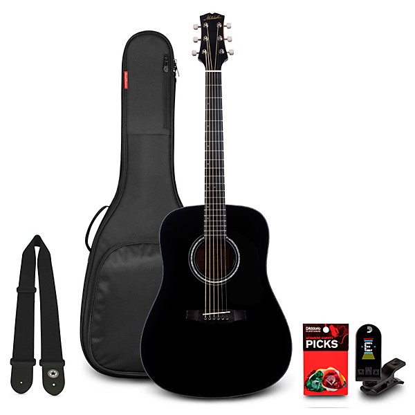 Mitchell Motion D150 Dreadnought Acoustic Guitar Pack Black