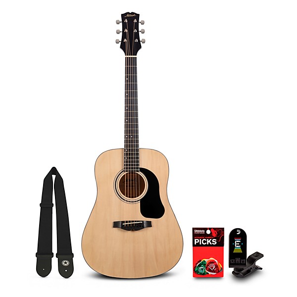 Mitchell Launch D75S Starter Dreadnought Acoustic Guitar With Accessories Natural